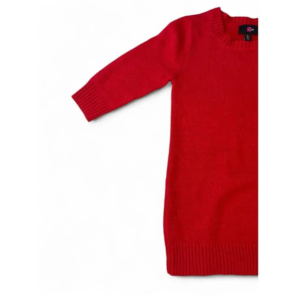 IZ Girls Sweater Dresses Red Gray Long Sleeve Knit Size Large 14 - Picture 4 of 11